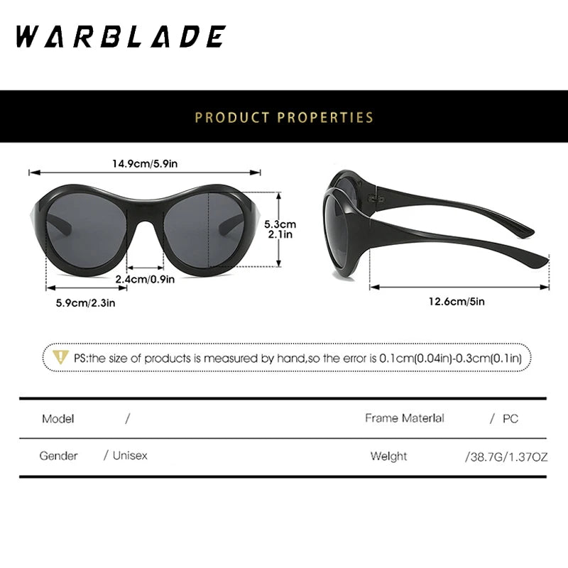 2025 Luxusmarke Design Beliebte übergroße ovale Sonnenbrille Frauen Mode Y2K Punk Männer Outdoor Sports Sonnenbrille Shades UV400