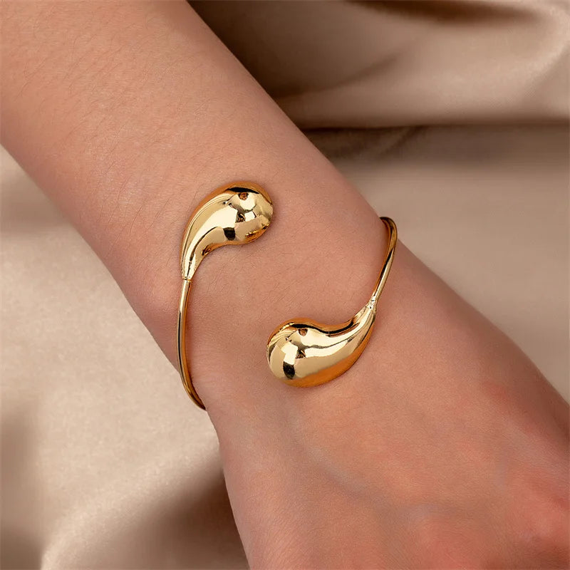 Elegant Flower Open Arm Bracelet Adjustable Bangle For Women Gold Plated Starfish Shell Octopus Shape Arm Cuff Party Jewelry