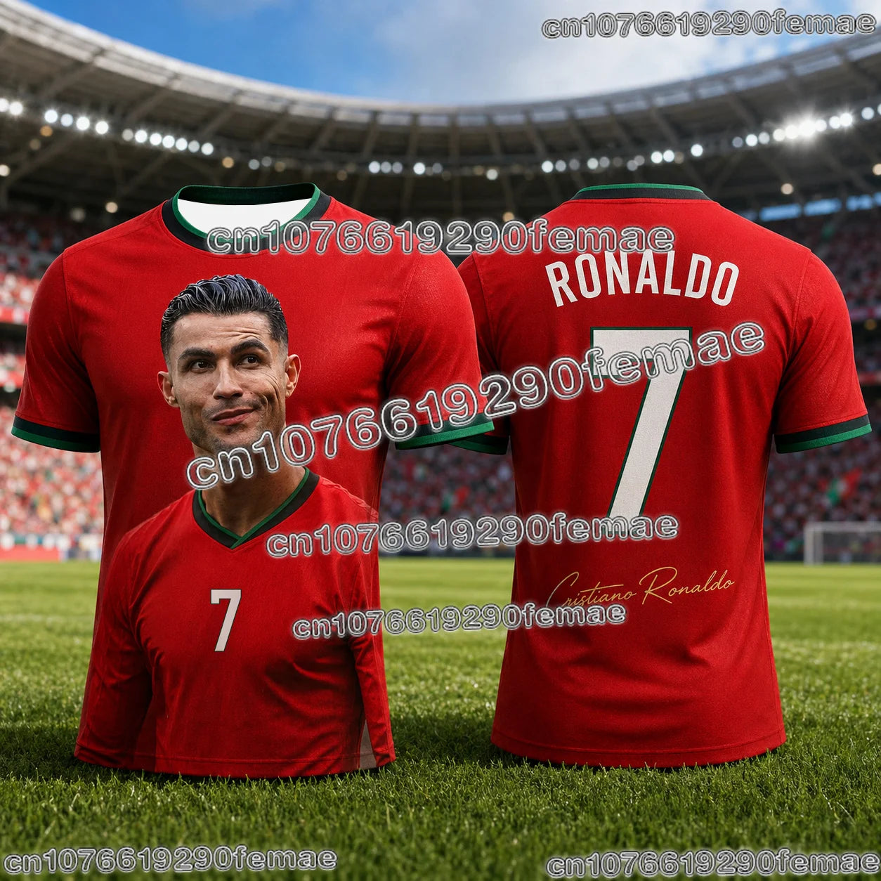 2026 Special Edition Ronaldo No.7 Soccer Jersey Fashion Oversize Football Shirt Breathable Kids Adult Training Uniform Fan Tee