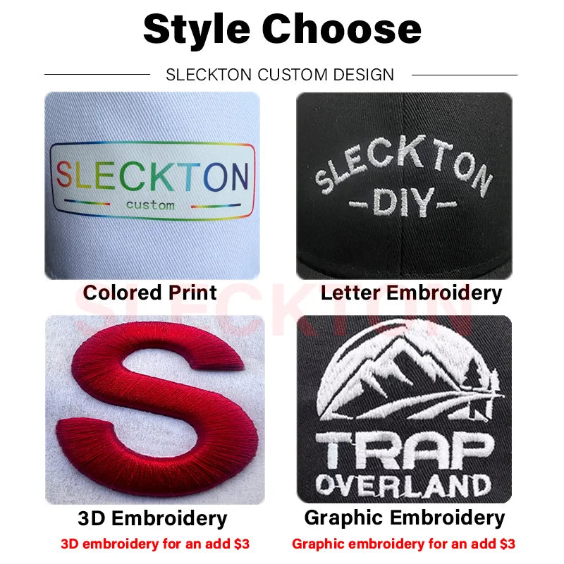 SLECKTON Custom Logo Baseball Cap Unisex Summer Camouflage Embroidery Design Brand Picture Print DIY Sun Hat for Men