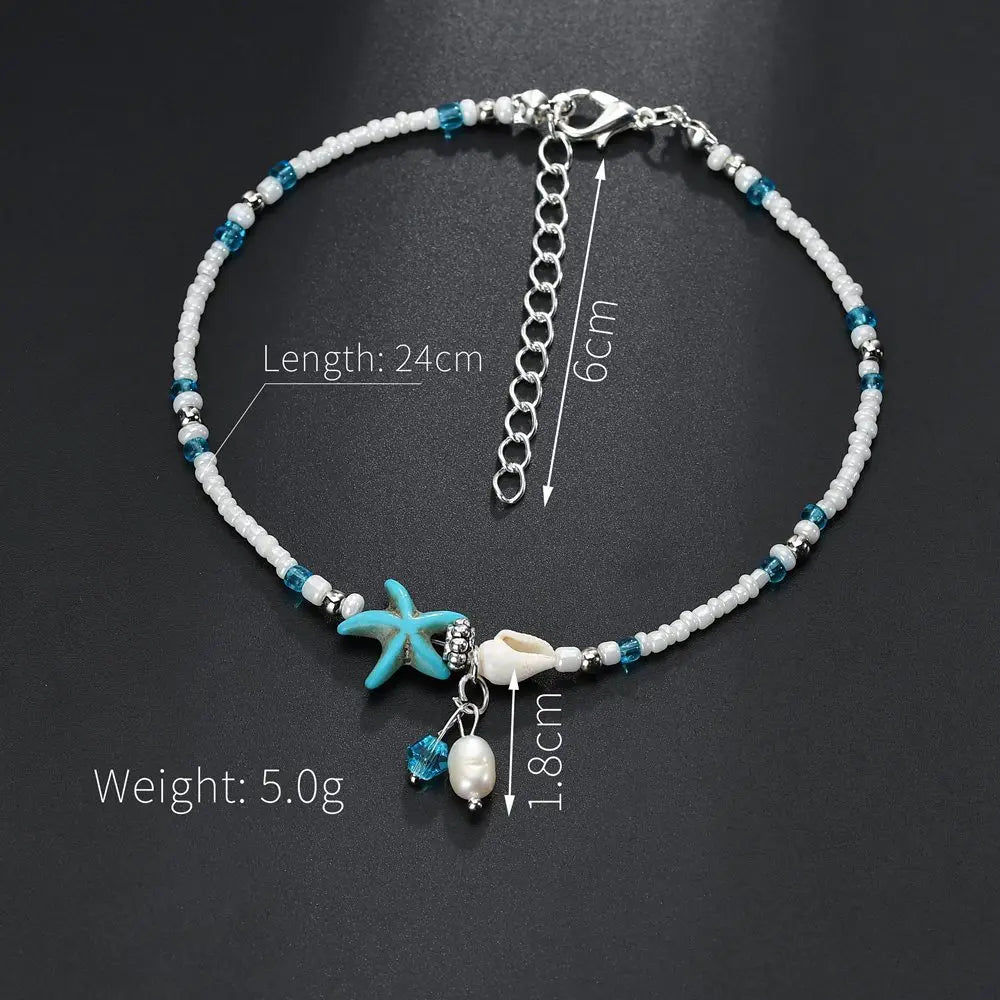 Starfish / Shell Beads Anklets For Women - Madeinsea©