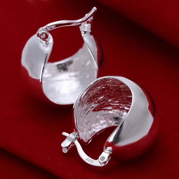 Top Quality 925 Sterling Silver Earrings Simple Round Circle Hoop Earrings For Woman Fashion Wedding Engagement Charm Jewelry - Madeinsea©