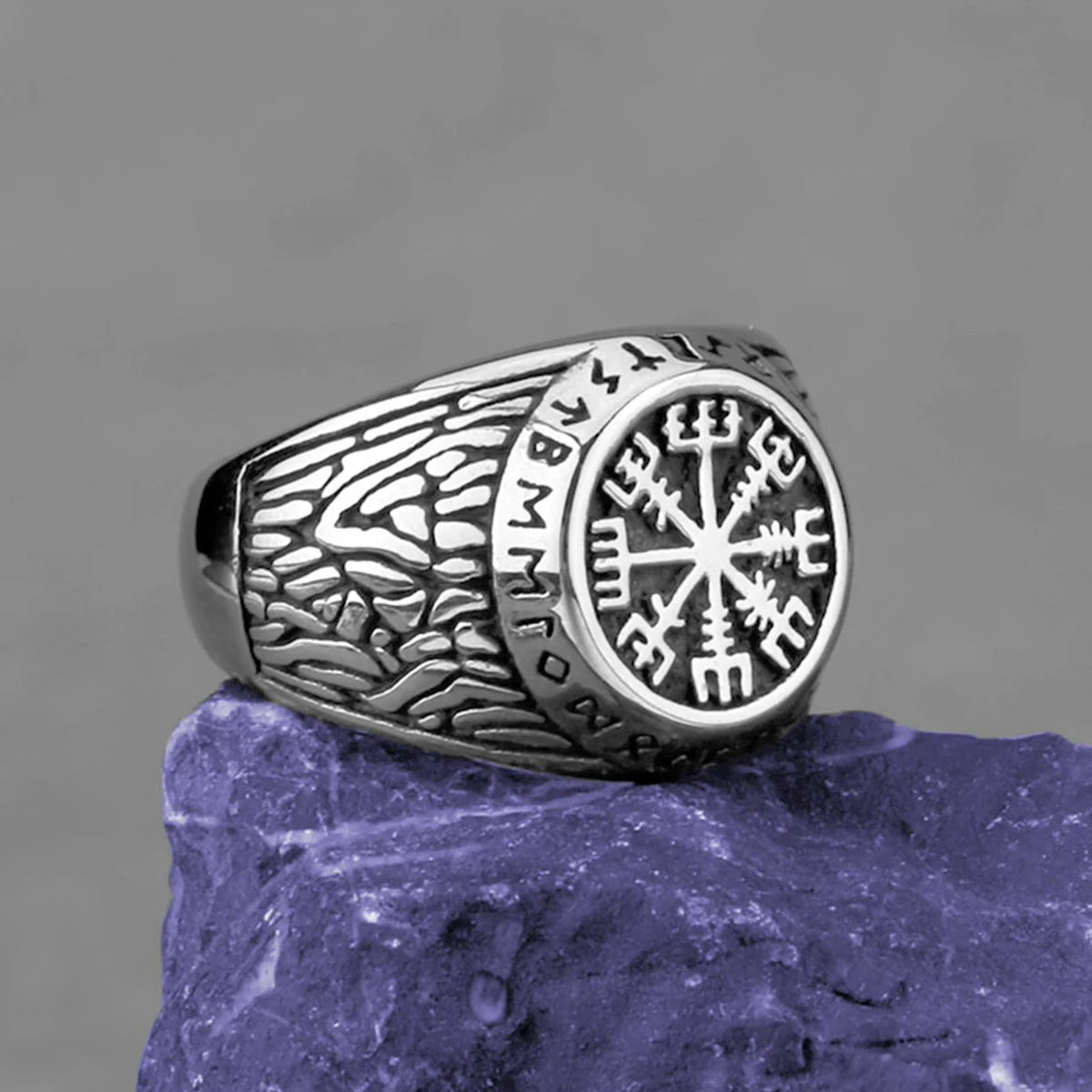 Nordic Viking Stainless Steel Ring Anchor Compass Tree of Life Rune Amulet Wolf Men Women Finger Jewelry Biker Party Club Gift