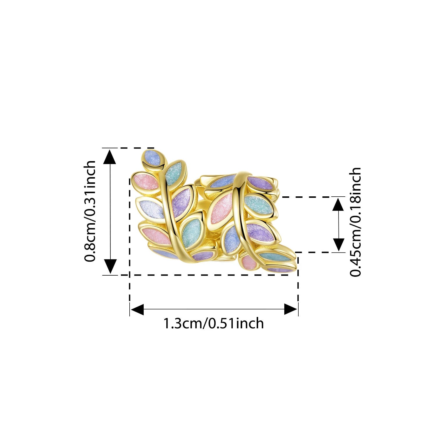 Bamoer 925 Sterling Silver Autumn Gold Leaves Charms Lucky Four-Leaf Clover Spinning Pendant for Women Bracelet DIY Jewelry Gift