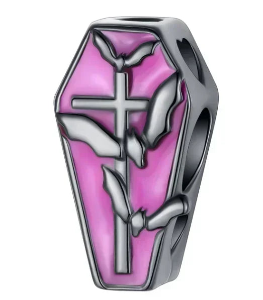 Halloween 925 Sterling Silver Skull Charm Luminous Pumpkin Bat Ghost Coffin Bead Pendant Ring Necklace Bracelet DIY Jewelry Gift