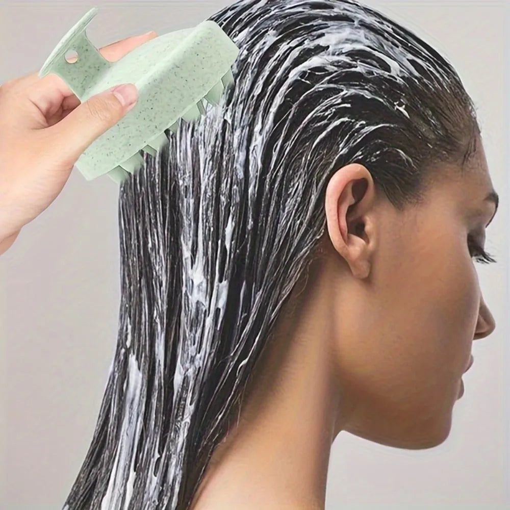 Straw Silicone Scalp Brush - Massage Claw Design for Deep Cleansing, Exfoliating & Relaxation During Hair Washing