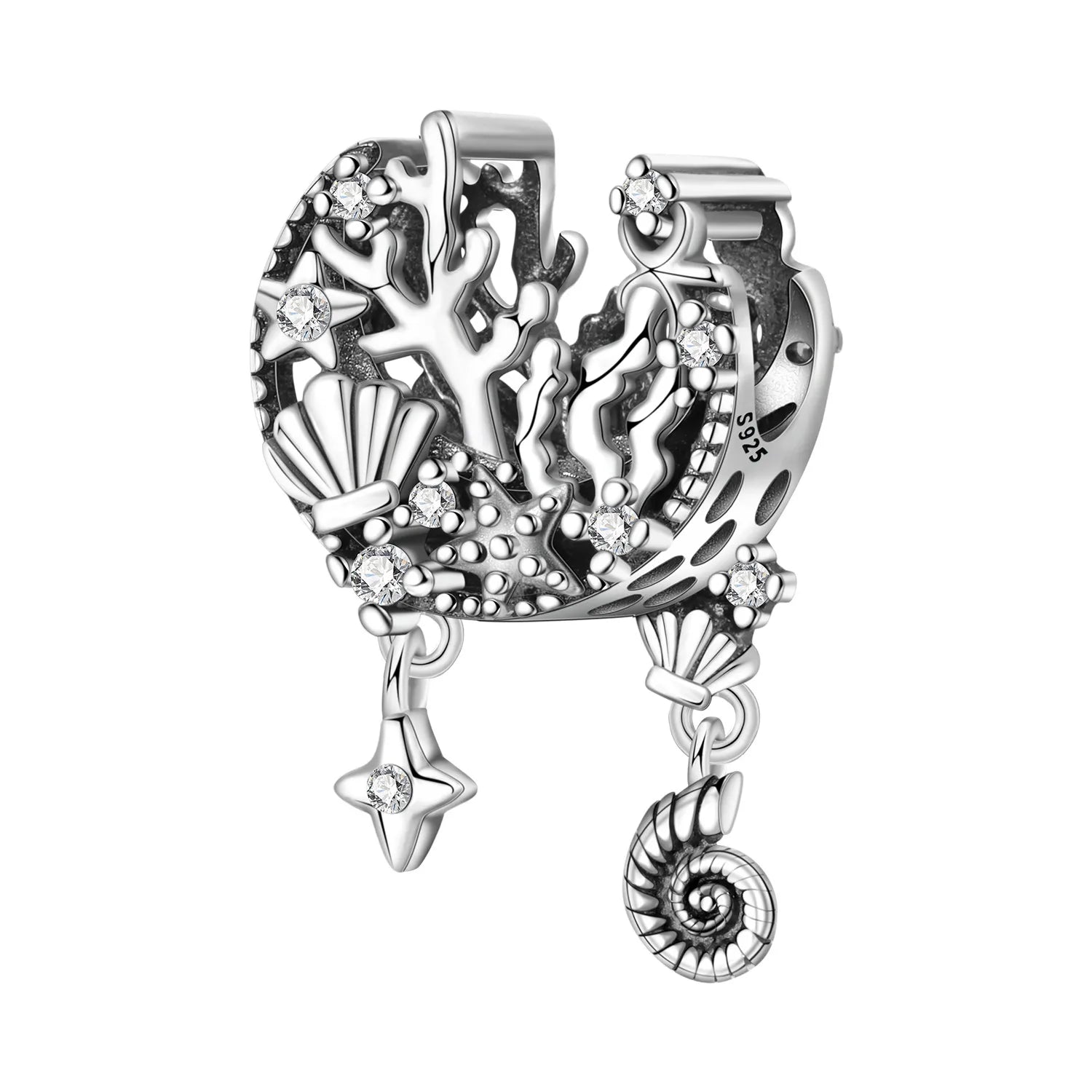 PANPOKI 925 Sterling Silver Devil Fish Marine Creatures Beads Original Pendants Bracelet Charm Jewelry Party DIY Trendy Gifts