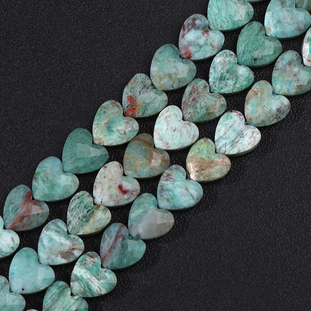 8MM Heart Love Shape Stone Bead Natural Faceted Amethyst Tiger Eye Loose Spacer Beads For DIY Bracelet Neckalce Earring Supplies