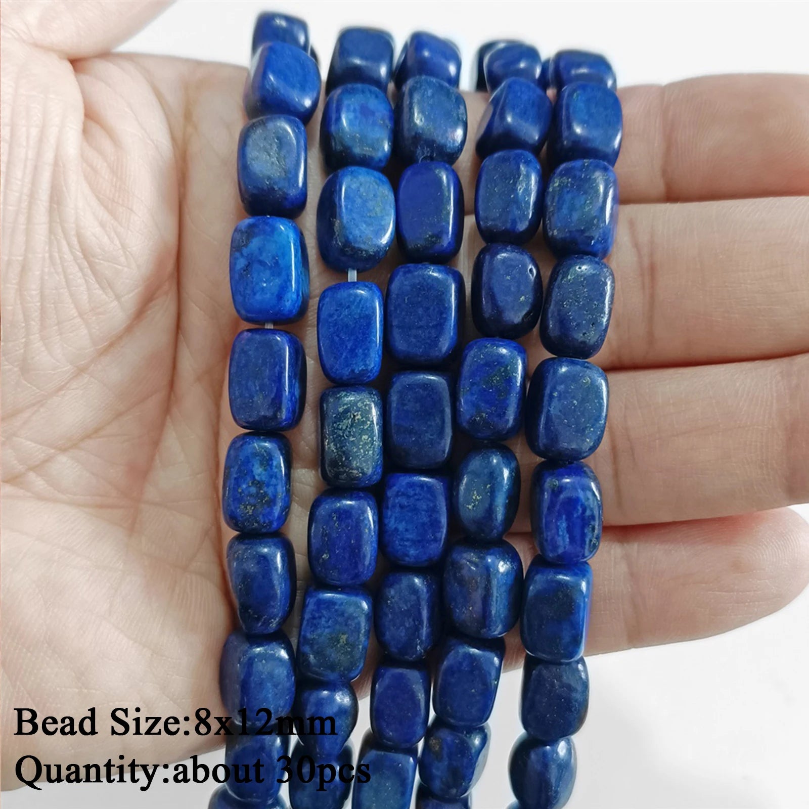 Natural Lapis Lazuli Healing Stone Bead Handmade Necklace Bracelet Bead Accessories For DIY Wisdom,Confidence,Prosperity Jewelry