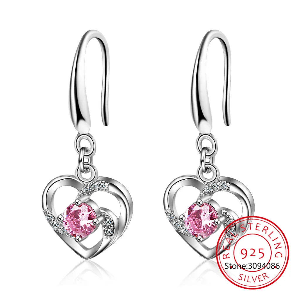 925 Silver Earrings Original Certified 3mm Moissanite Four Leaf Clover Drop Earring For Women Girls Wedding Jewelry Gift