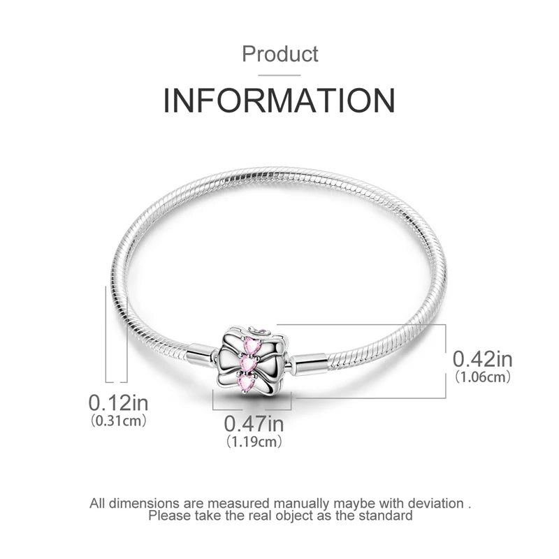 New Original 925 Sterling Silver Bracelet Heart Butterfly Bracelet For Women Fit Original Bracelet Charms Beads Jewelry DIY Gift