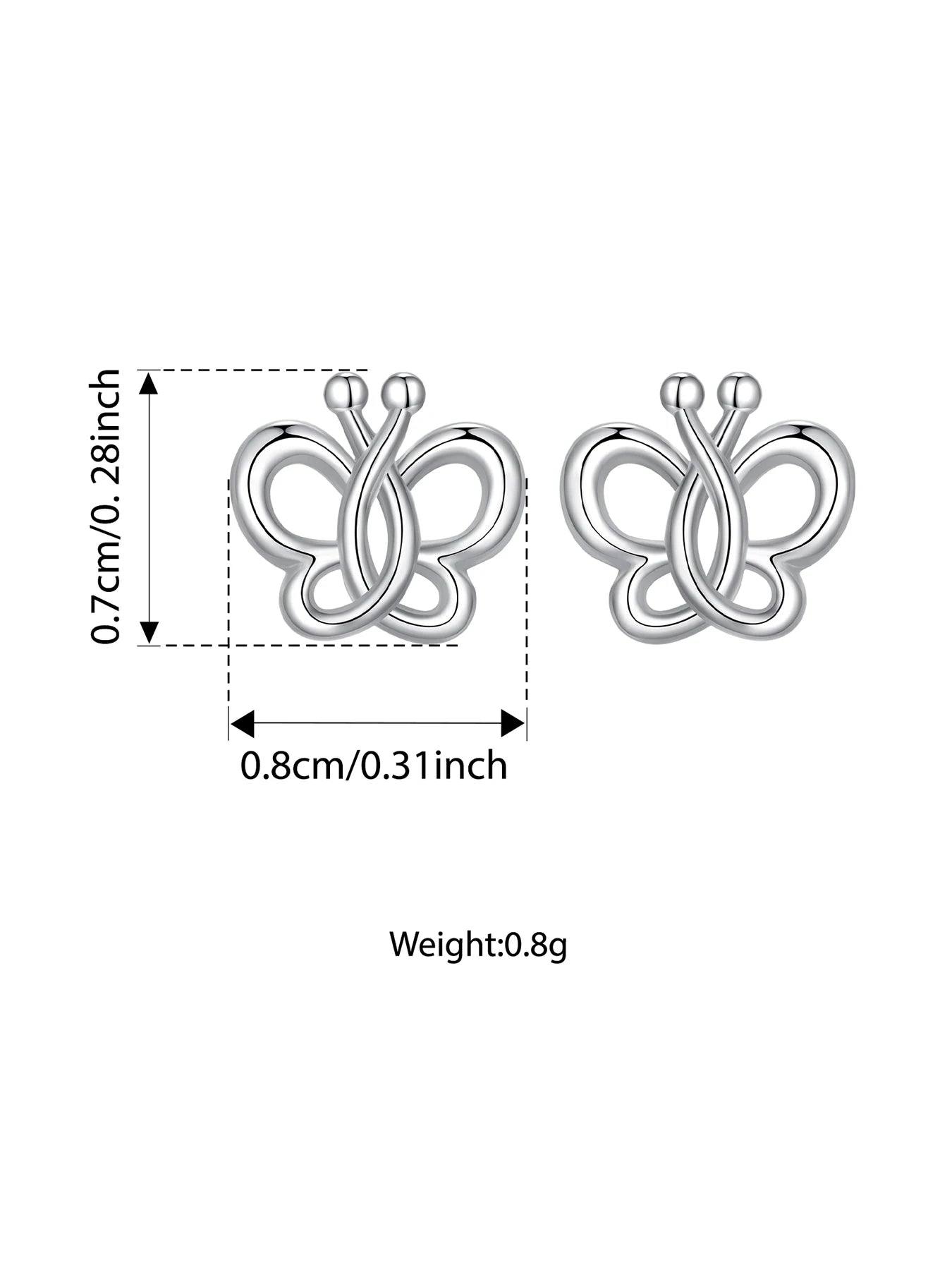 WOSTU 925 Sterling Silver Moonlight Butterfly Stud Earrings The Wings of Dragonfly Vivid for Women Birthday Fine Jewelry Gift