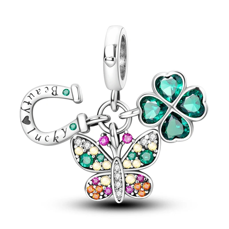 New 925 Sterling Silver Charm Beads Pendant Pumpkin Maple Leaf Autumn Series Charms Fit Original Bracelets Fine Jewelry