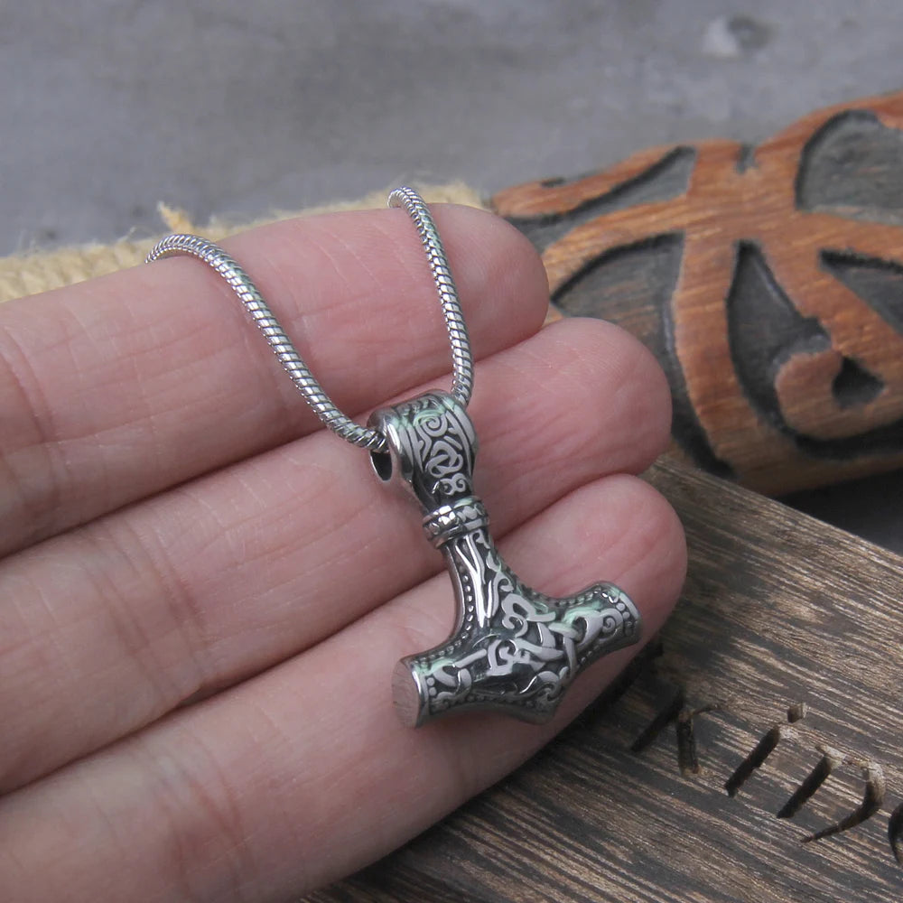 Small Thor's Hammer Necklace with Wooden Viking Box