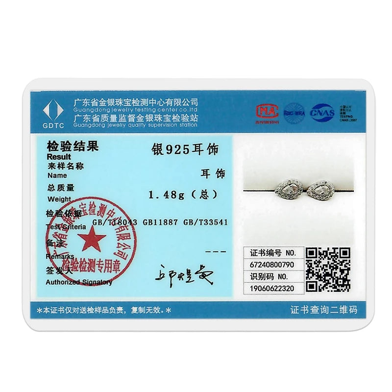 Classic Zircon Stud Earrings For Women Pearl Drop Earring 100% 925 Sterling Silver Butterfly Heart-Shaped Earings Fine Jewelry