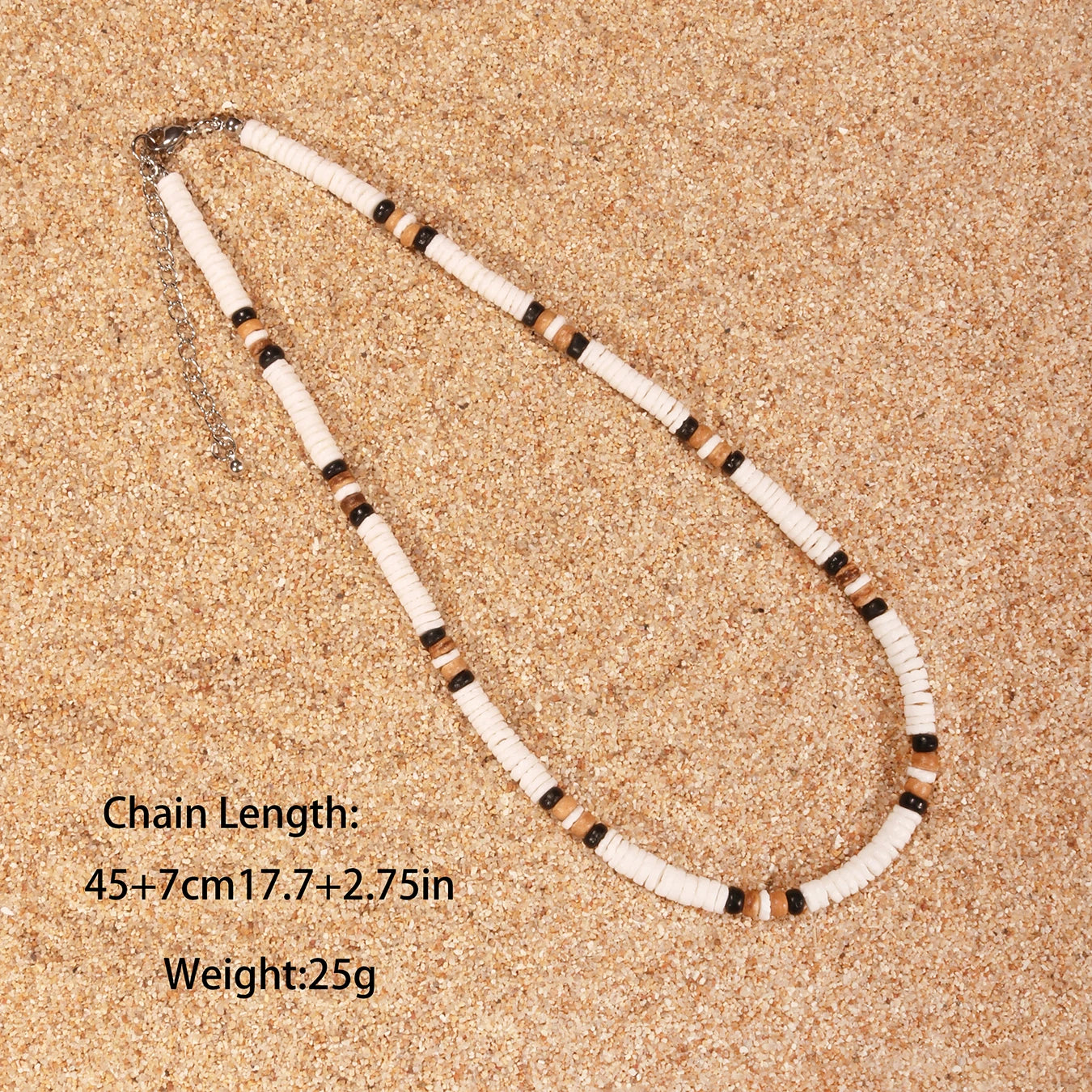 1PC Fashion Summer Beach Bohemia Natural White Shell Beads Necklace for Man Women Surfer Necklace Man Jewelry
