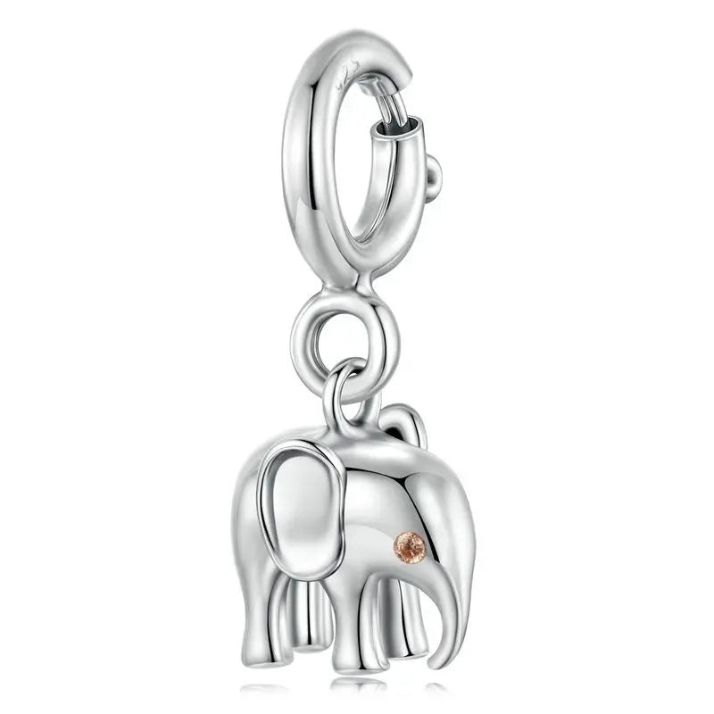 BAMOER 925 Sterling Silver Animal Pendant Colorful Zoo World Flying Dragon Beads Original for Women Teens DIY Cute Necklace