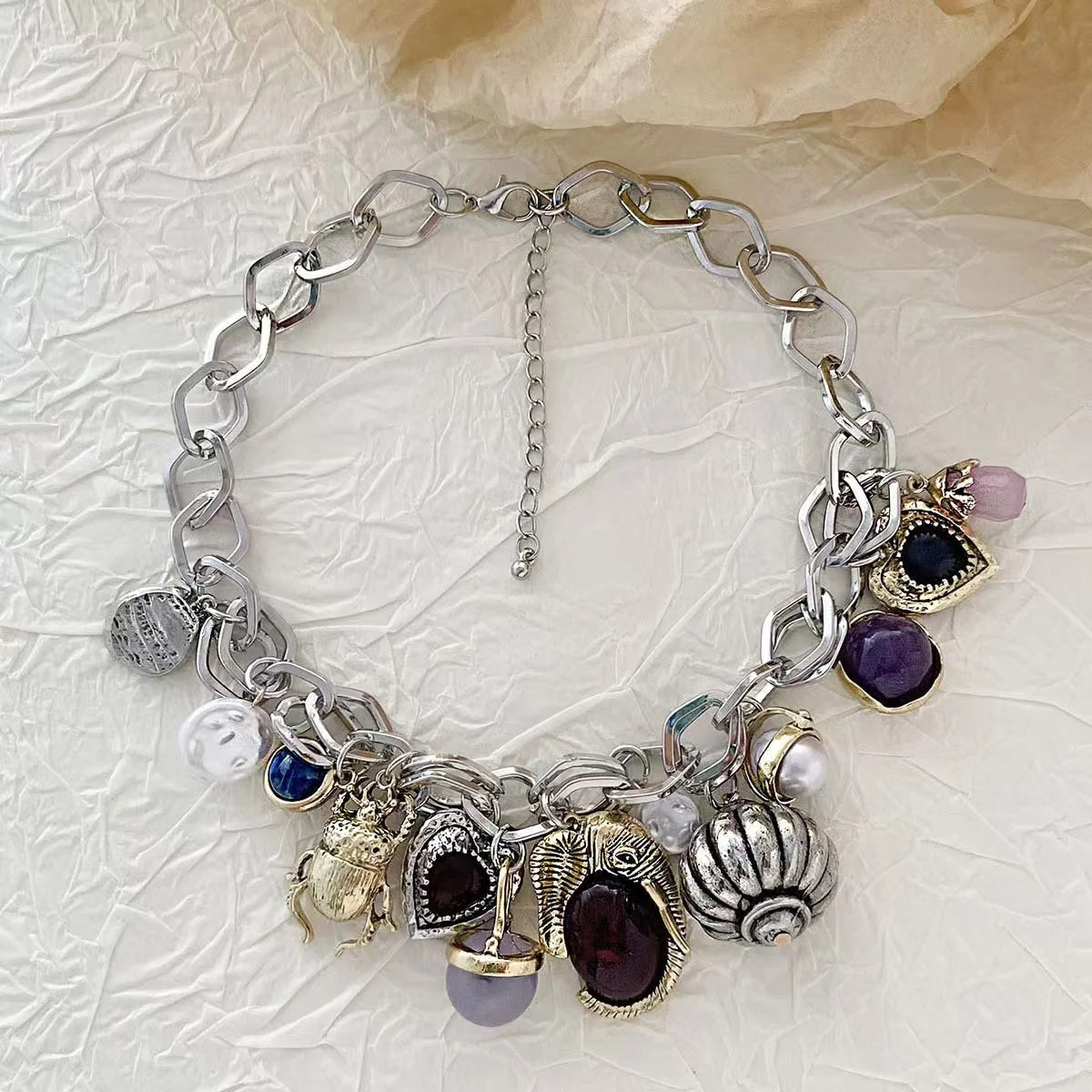 Zvoijio New Personalized Retro Fashion Multiple Pendant Necklace