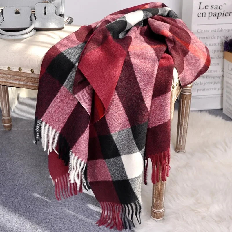 Winter Women's Scarf Luxury Brand British Classic Print Lattice Soft Female Cashmere Scarves Shawl Pashmina Checkered Shawls - Madeinsea©
