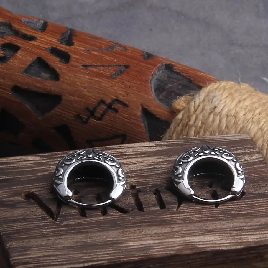 Silver Color Stainless Steel Hoops for Women Men Circle Round Huggie Earrings Punk Luxury Jewelry Not Fade with wood box