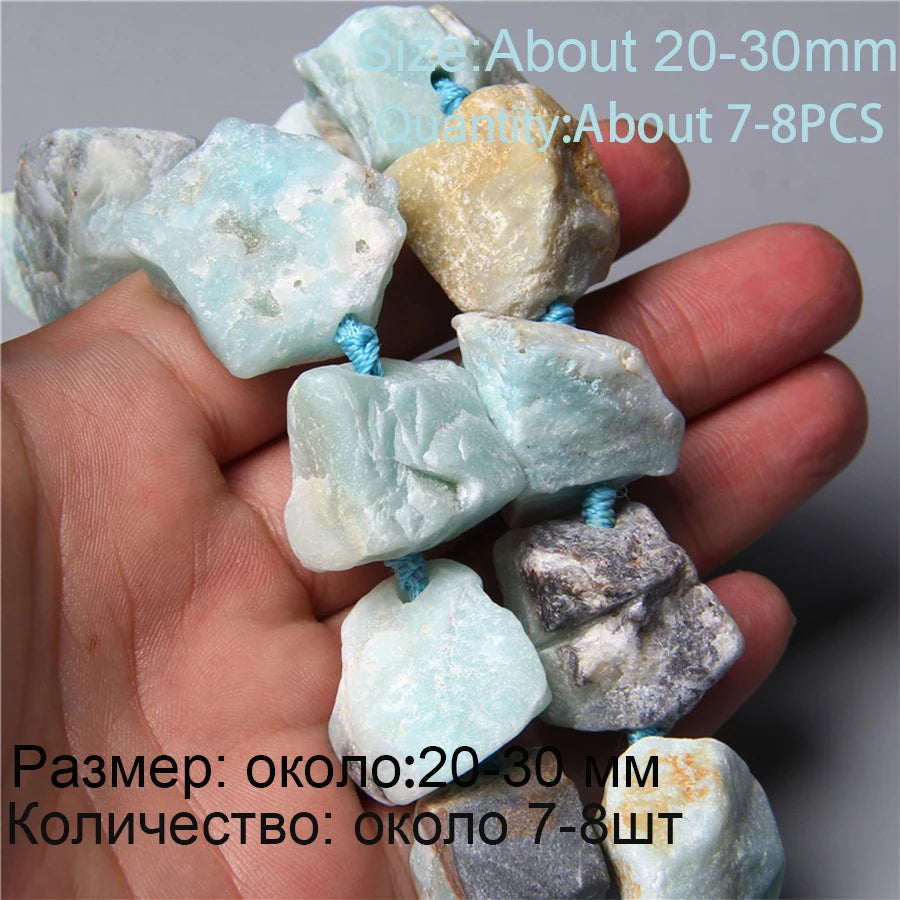 7.5" Natural Irregular Rough Stone Beads Raw Rock Lapis Quartzs Nuggets For Jewelry Making DIY Earrings Bracelet Supply 7-30mm