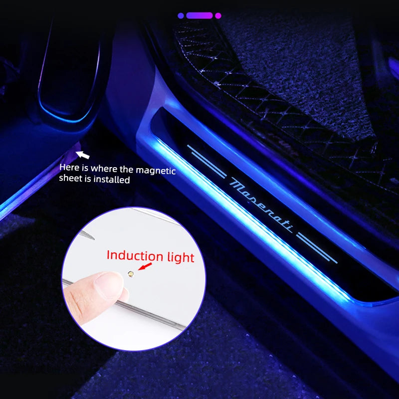 Threshold protection strip For Maserati Levante Ghibli GranTurismo Gran Quattroporte Car Welcome Threshold LED Atmosphere Light - Madeinsea©