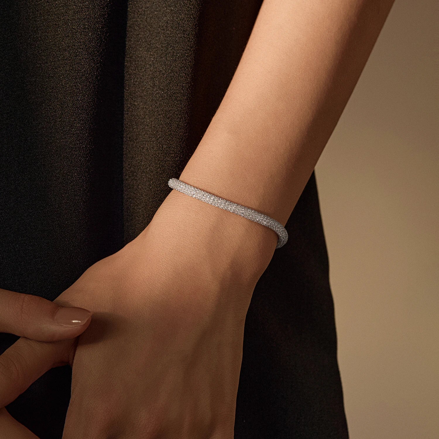 MODIAN 925 Sterling Silver Shinning Reticular Full Zirconia Weave Bracelet Exquisite Party Bracelets For Women Fine Jewelry