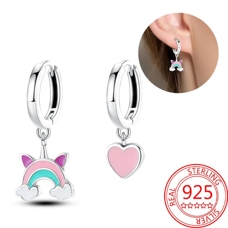 Hot Sale Bee Earrings For Girl Lovely Yellow Black Dancing Bee Happy S925 Hoop Earrings Birthday Gift Silver Jewelry