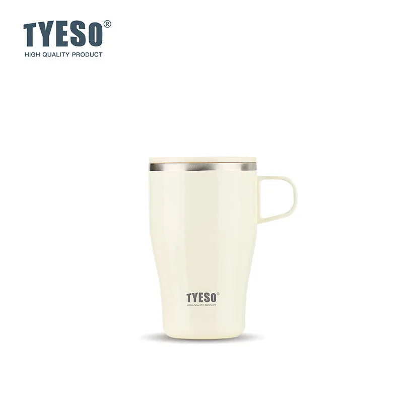 Tyeso Stainless Steel Insulated Coffee Tumbler with Handle Portable Thermal Travel Mug for Hot Cold Drinks Office Home Outdoor