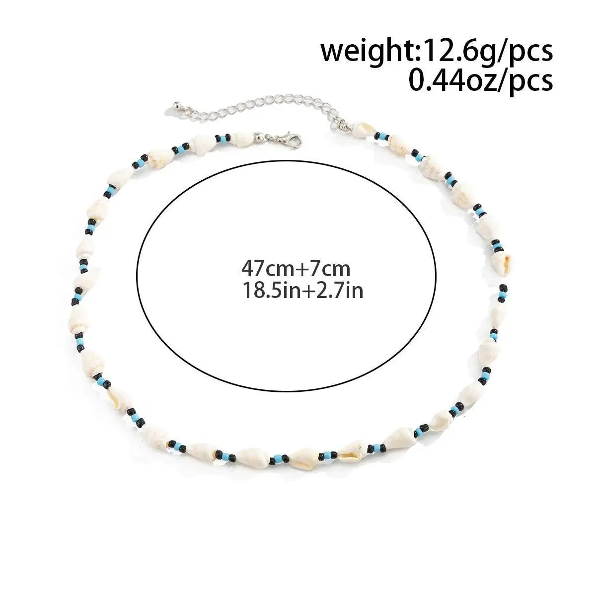 SHIXIN Boho Ethnic Wooden Bead Conch Chain Necklace Men 2026 Surfer Summer Ocean Beach Vacation Clavicle Chain Neck Jewelry Gift