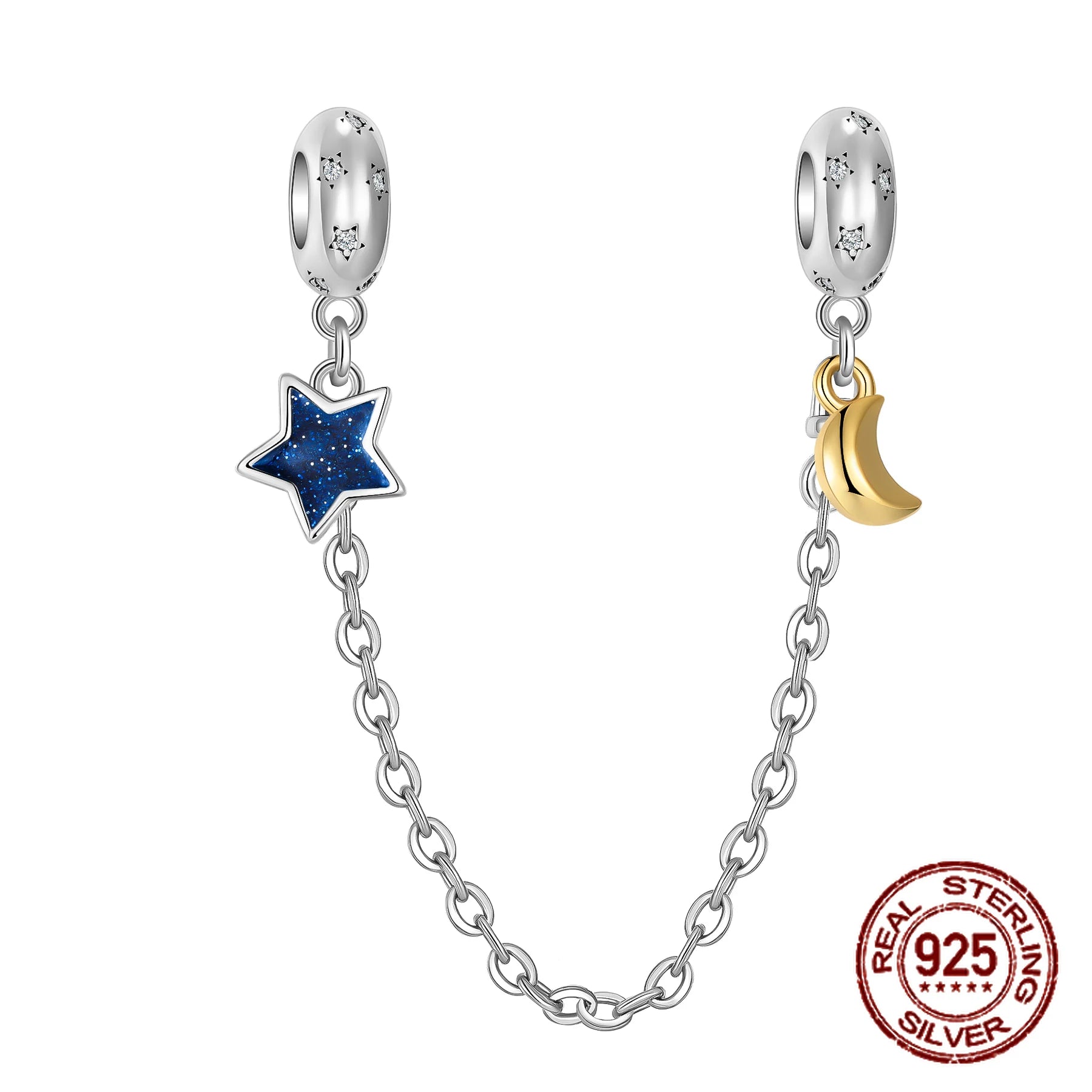 Breloque en argent sterling 925 représentant la lune, l'étoile, l'avion, l'espace, série bleue, compatible avec les bracelets Pandora originaux, bijoux à offrir