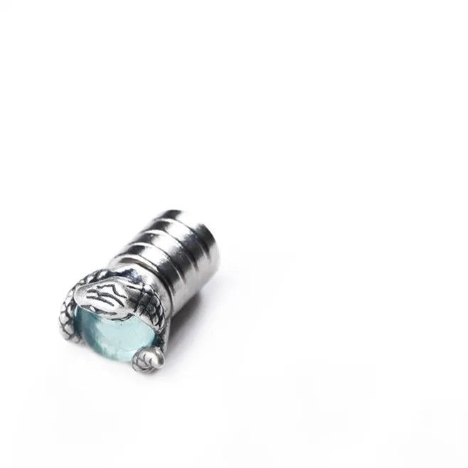 MKENDN 925 Sterling Silber Kristall Magnetische Ohrstecker für Herren Punk Blauer Topas Magnet Ohrringe Schmuck ohne Piercing