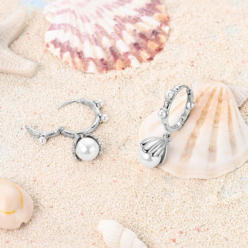 Classic Earrings For Women Girls 925 Silver Sparkling Four Leaf Clover Dragonfly Bees Double Hoop Earrings Luxury Party Jewelry