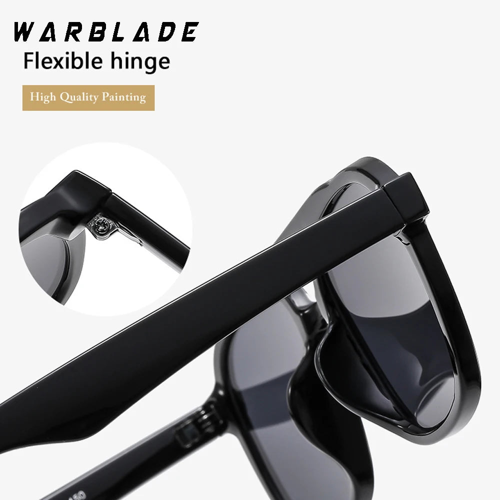 Lunettes de soleil de marque de luxe rétro carrées à double pont pour femmes, mode pilote rivets hommes été extérieur voyage nuances UV400