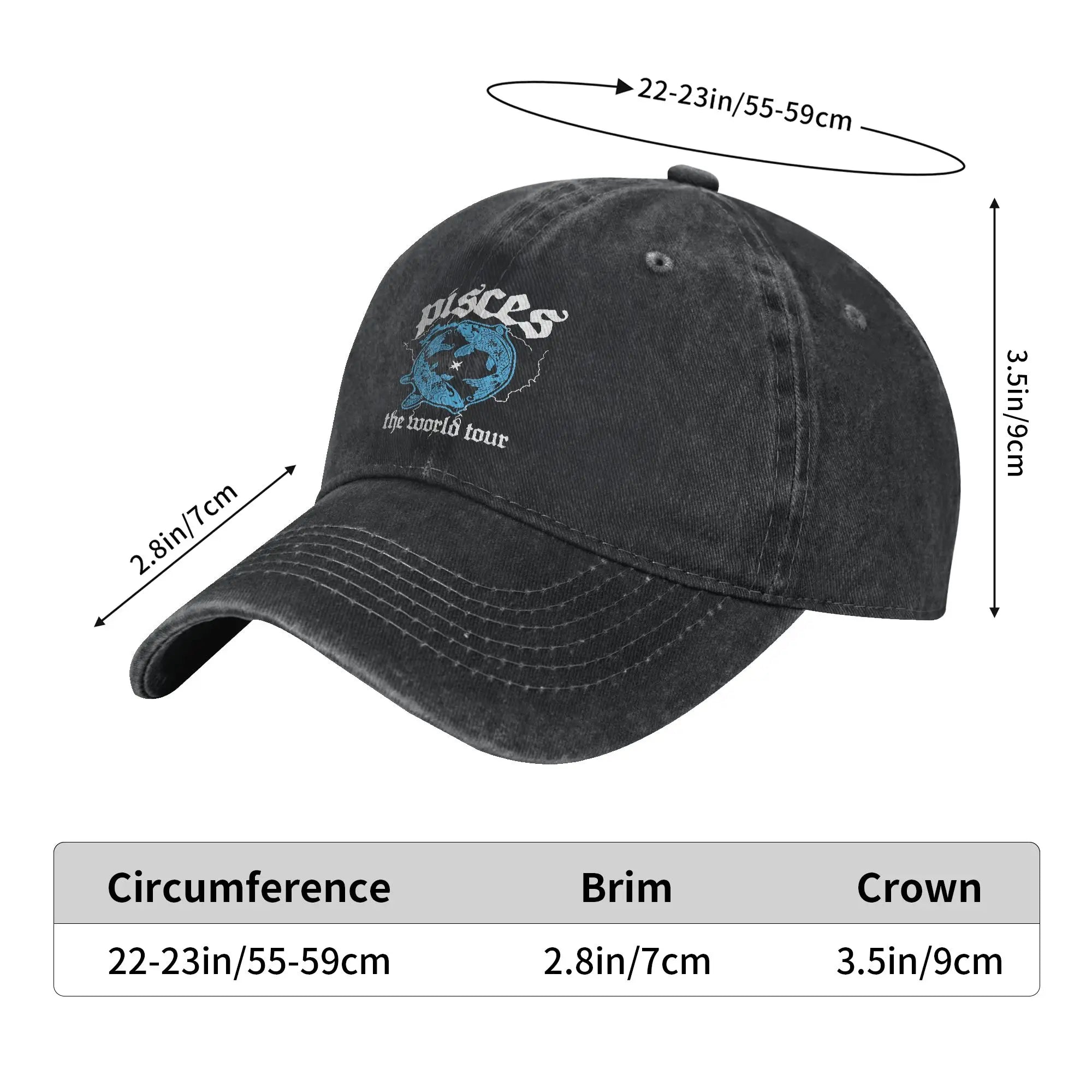 2026 James Arthur Pisces World Tour Baseball Cap Sun  Running Hippie Adjustable Washed Hip Hop Hats Men Adult Baseball Caps