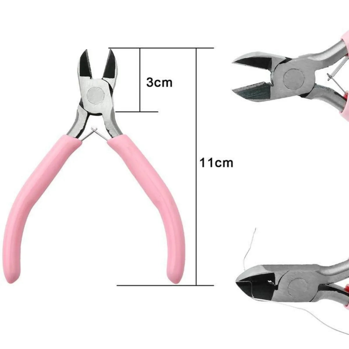 Cute Pink Color Handle Anti-slip Splicing and Fixing Jewelry Pliers Tools & Equipment Kit for DIY Jewelery Making Needlework
