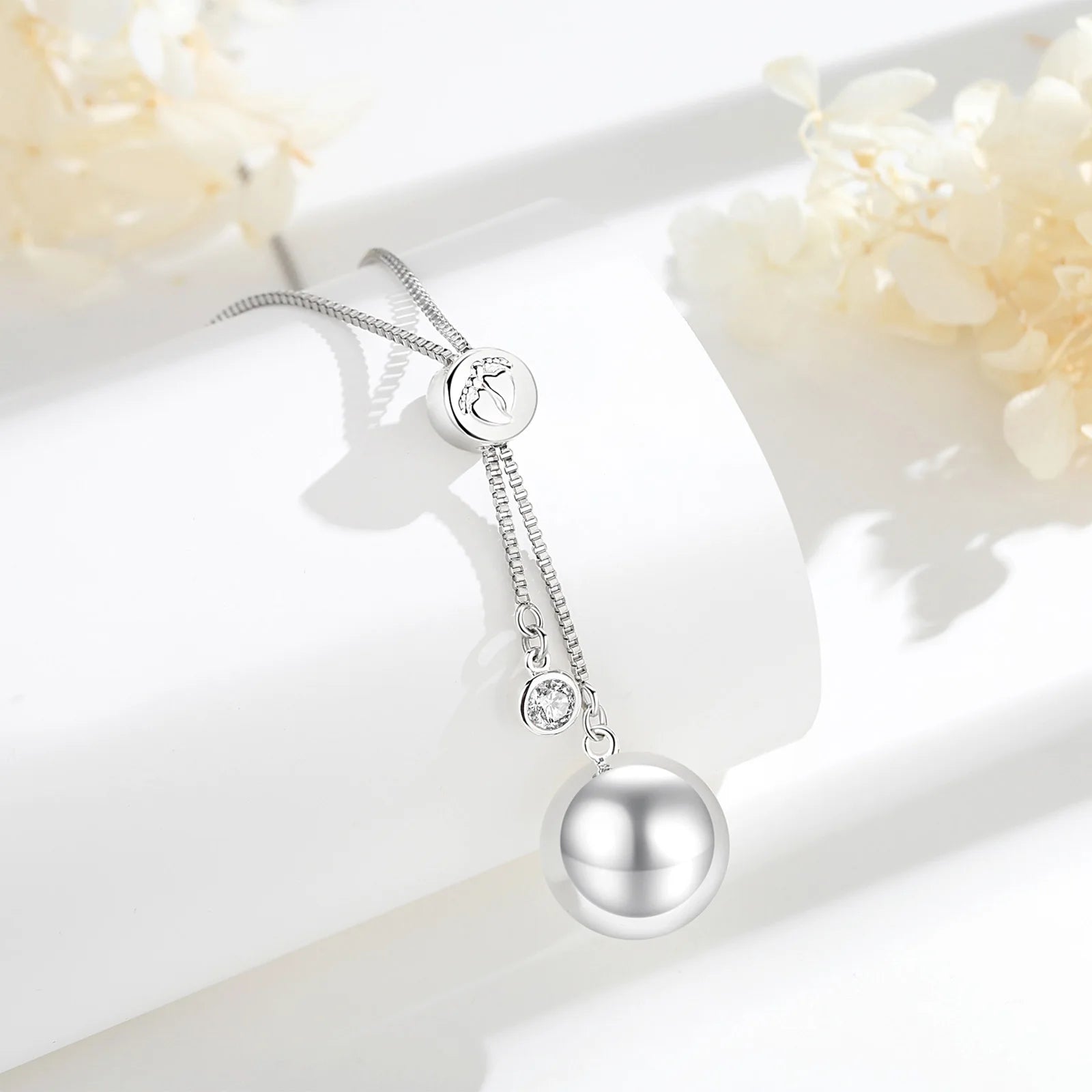 Eudora Collier Bola de Grossesse Pendant White Zircon Harmony Ball Baby Chime Ball Angel Caller Necklace DIY Maternity Jewelry