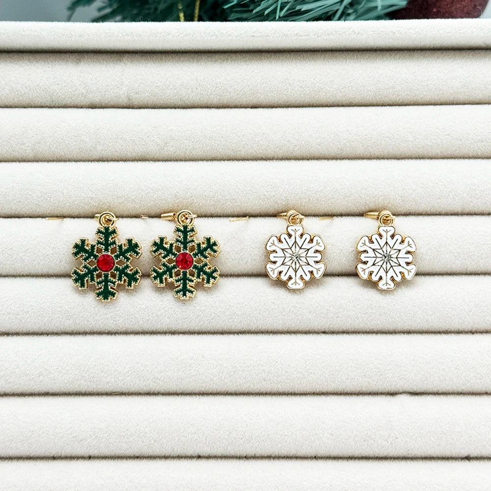 50PCS/10PCS Christmas Theme Earrings Vintage Metal Santa Earrings for Designing Women Fashion Christmas Gifts