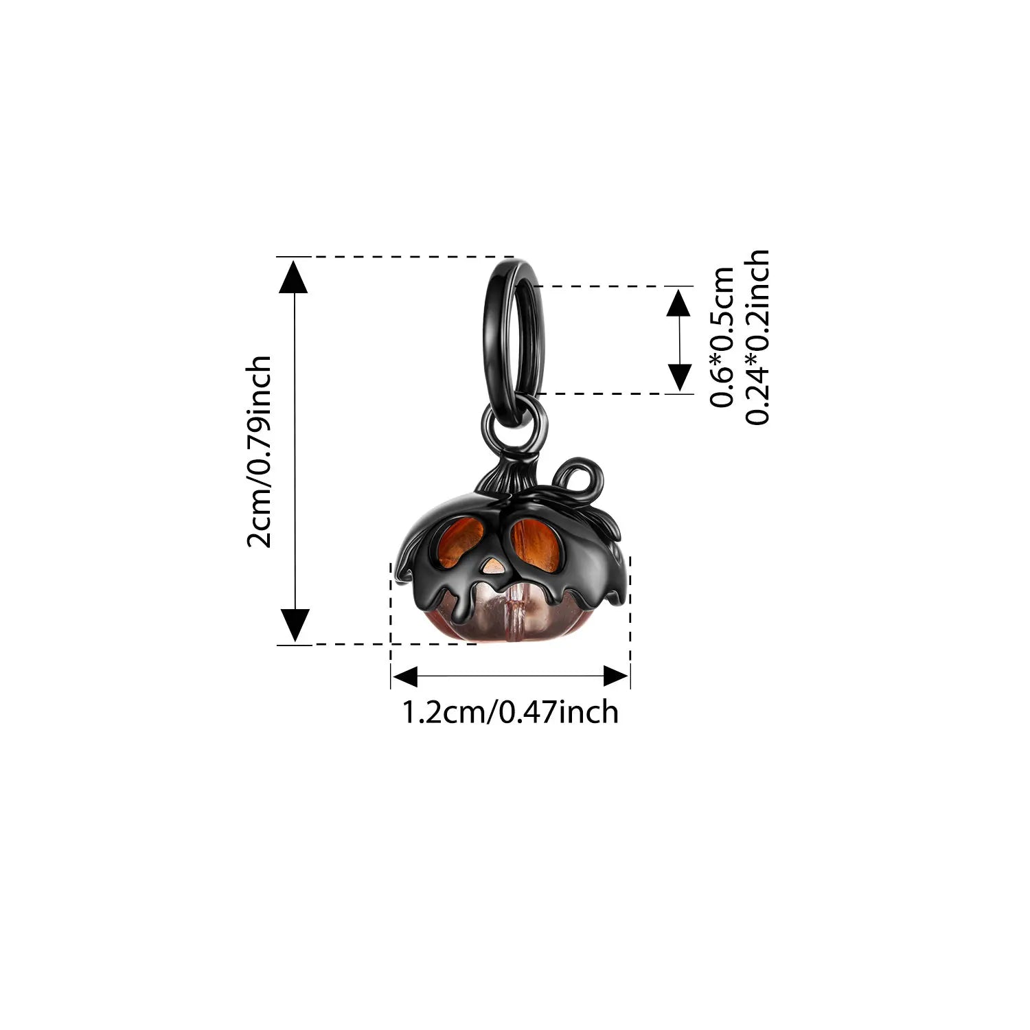 BISAER 925 Sterling Silver Halloween Skull & Pumpkin Charm Bead Pumpkin Cat Magic Crystal Pendant for Women DIY Bracelet Jewelry