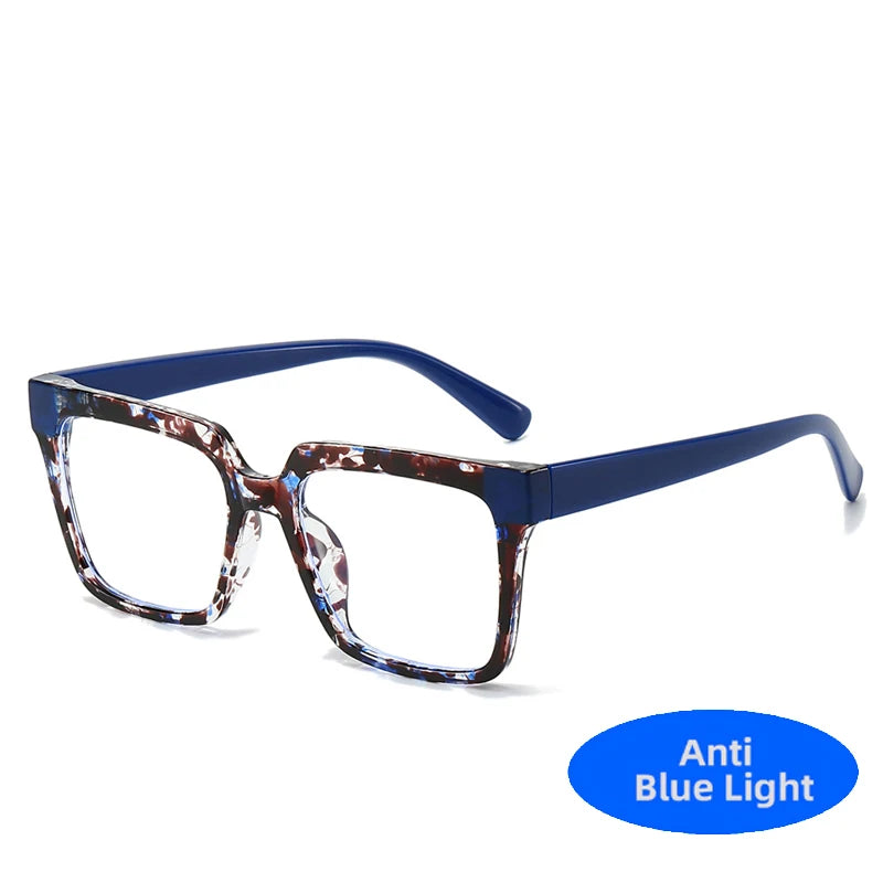 2025 TR90 Millennium Damen Quadratische Brille Bunter Rahmen Mode Polygon Klar Anti Blaues Licht Brillen Männer Optischer Leopardenrahmen