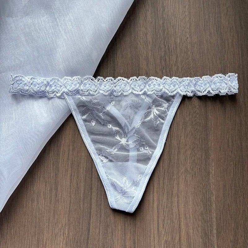 Personality Custom Name Crystal Letter Thong Lace Bikini Panties G-String Low Waist Briefs Sexy Body Jewelry for Hot Wife Gift - Madeinsea©