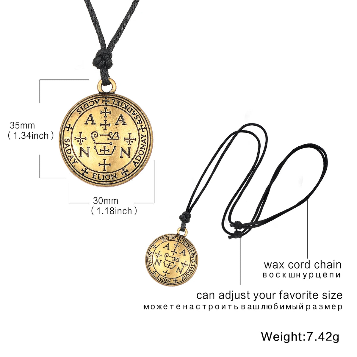Talisman Rope Talisman Of Protection Good Luck Amulet Necklace Stainless Steel Wealt