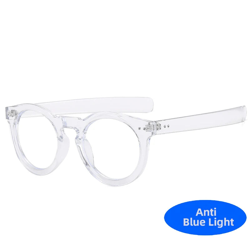 2025 Oversized Round Anti Blue Light Filter Glasses Men Rivets Frame Gaming UV400 Blue Ray Blocking Computer Women Eyeglasses