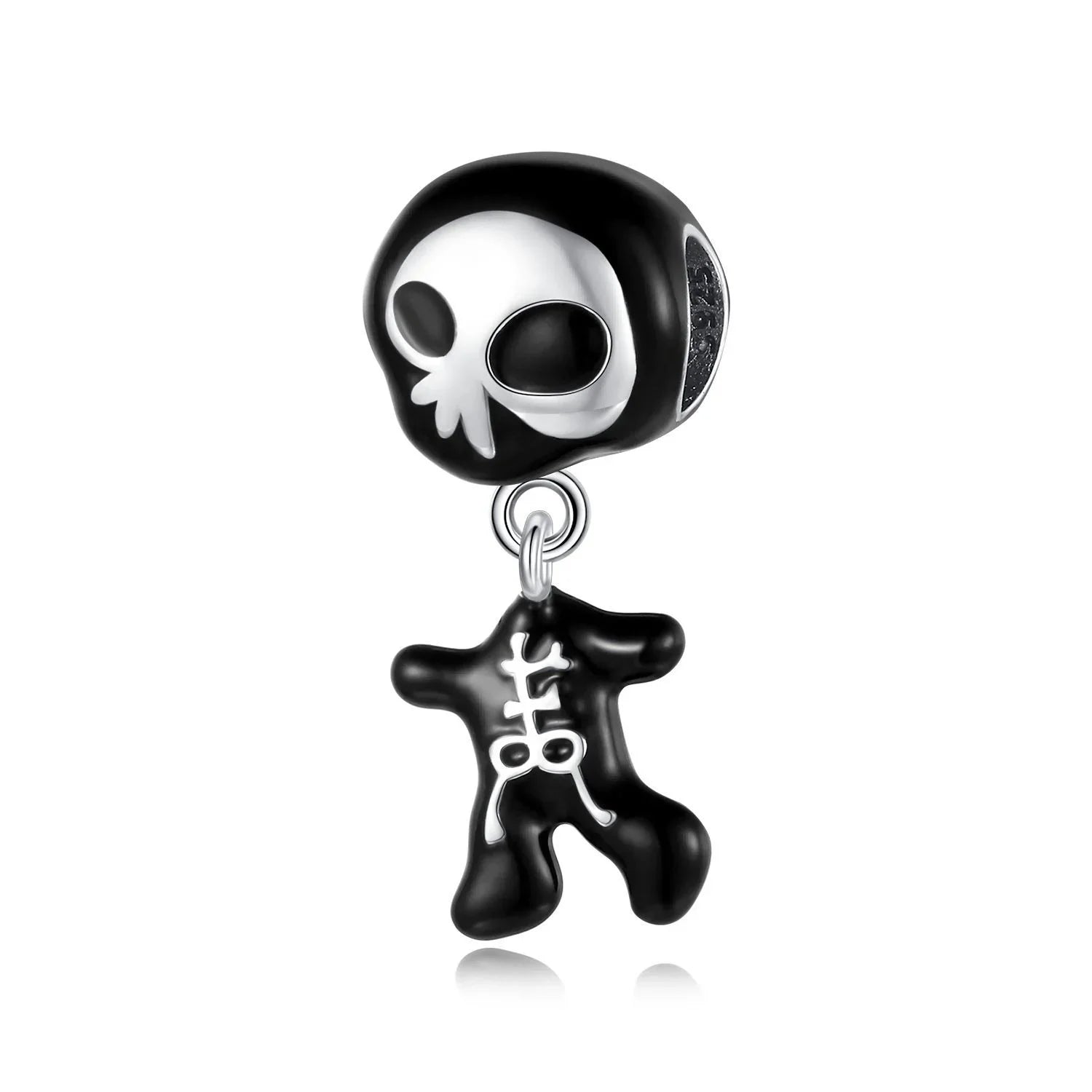 Halloween Charms 925 Sterling Silver Black Skull Bat Pumpkin Pendant Fit Original Bracelet Charm Beads Necklace DIY Fine Jewelry