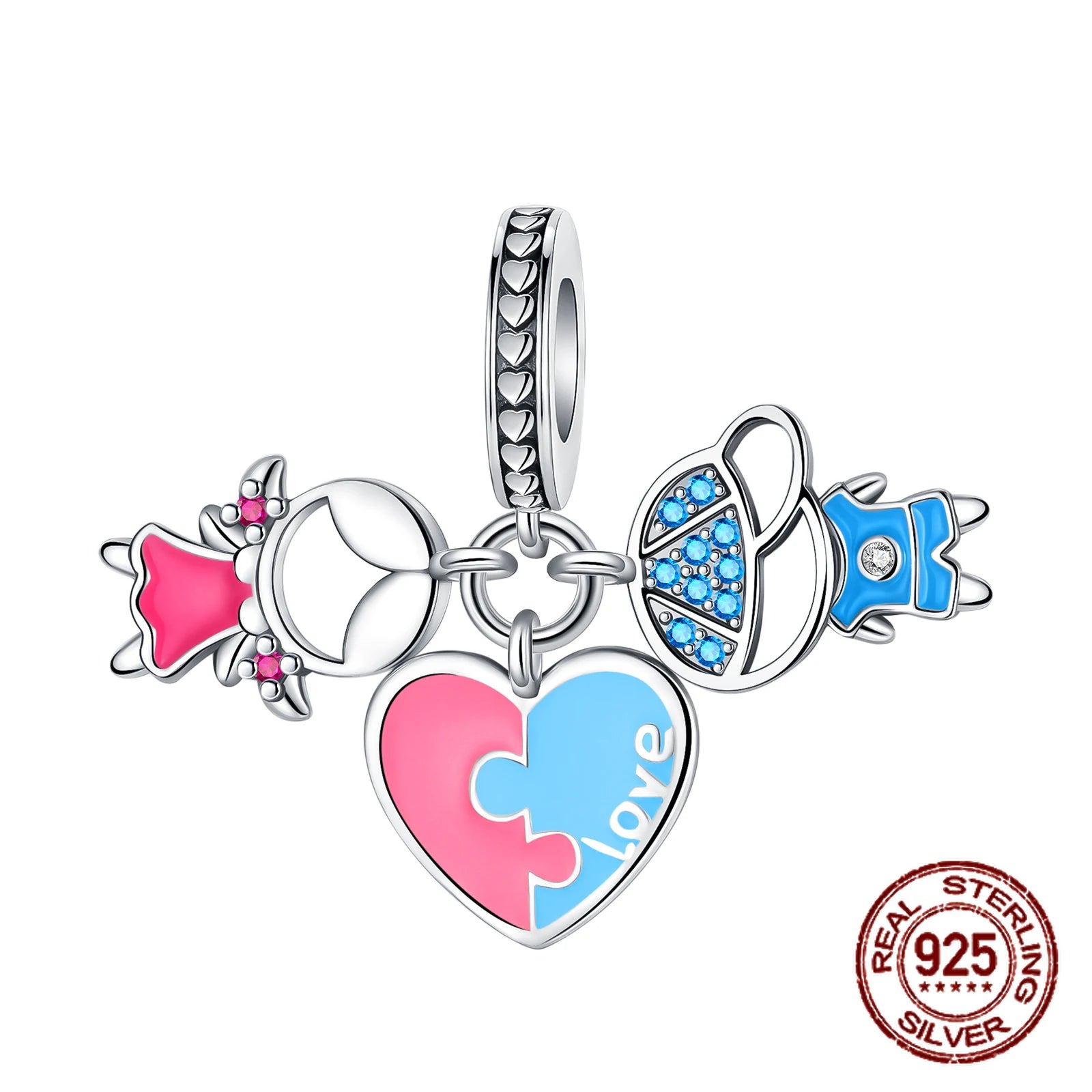 Breloque en argent sterling 925 représentant la lune, l'étoile, l'avion, l'espace, série bleue, compatible avec les bracelets Pandora originaux, bijoux à offrir