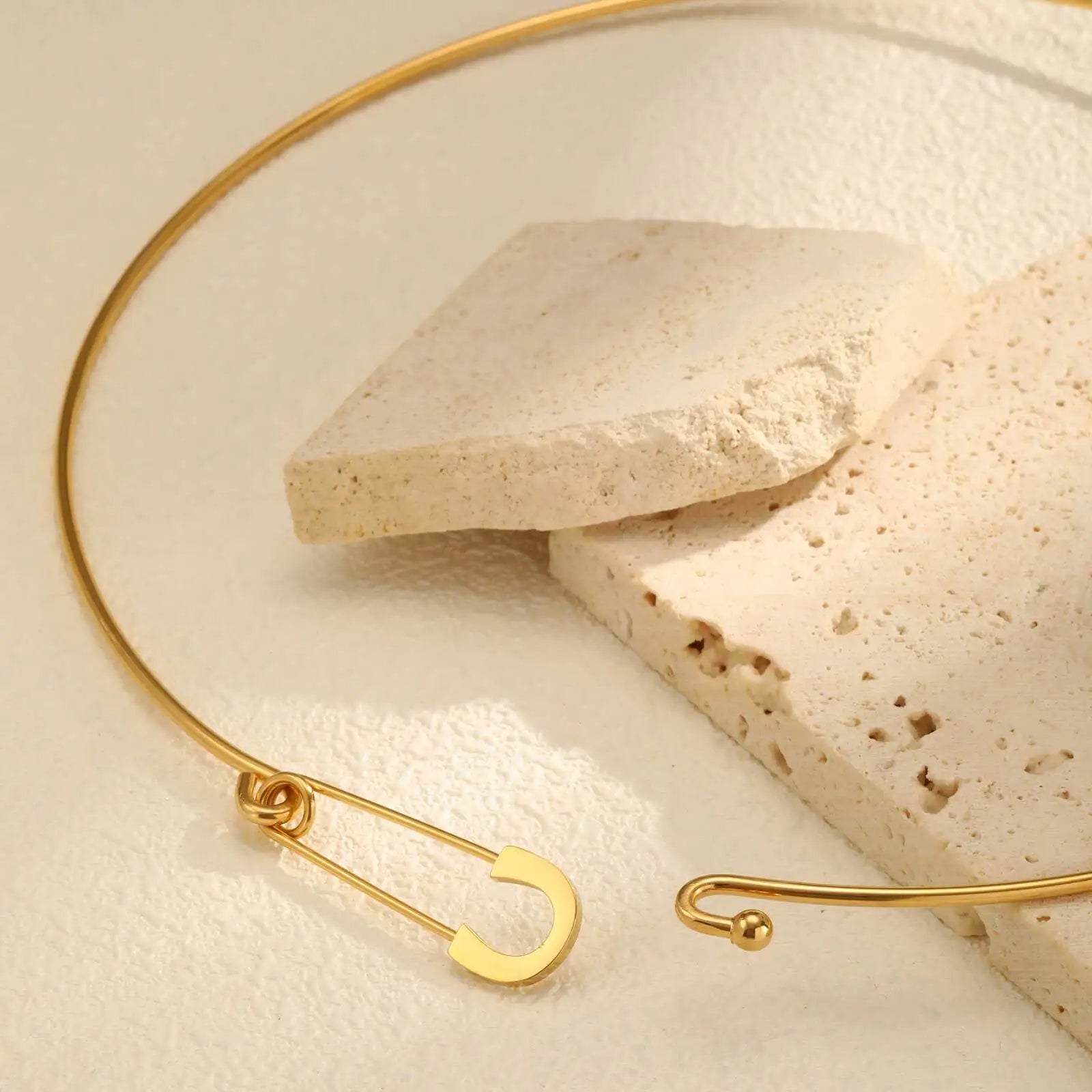 Vnox Simple Stainless Steel Choker Necklace For Women Round Gold Plated Lightweight Jewelry Fashion Neck Collar Daily Wear