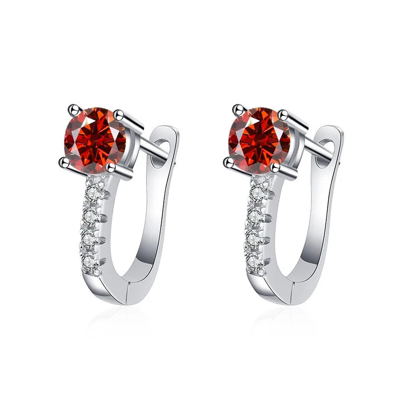 Fine Jewelry Pass Diamond Tester Pen Moissanite Hoop Earrings For Women With GRA S925 Sterling Silver For Women Ear Clasps