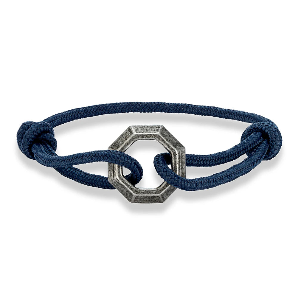 MKENDN New Mens Bracelet with Stainless Steel Rings Adjustable Rope Bracelet Men Women Waterproof Bracelet Gift For Himself