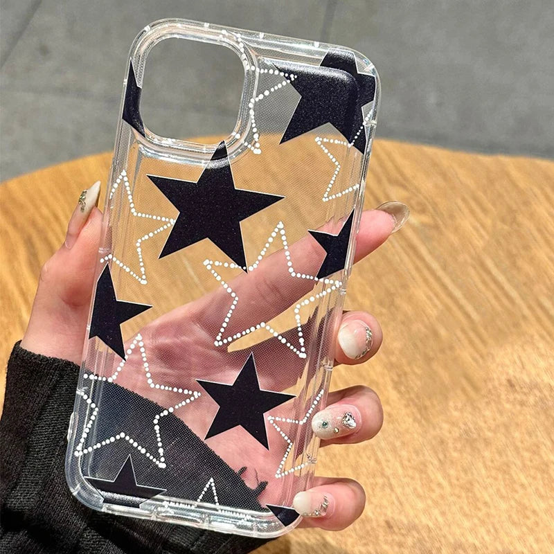 Transparent Star Design Silicone Case for Samsung A15 A35 A55 A54 A34 A33 A53 A52 A32 A13 A14 S25 S24 S23 Ultra S22 S21 FE Cover - Madeinsea©