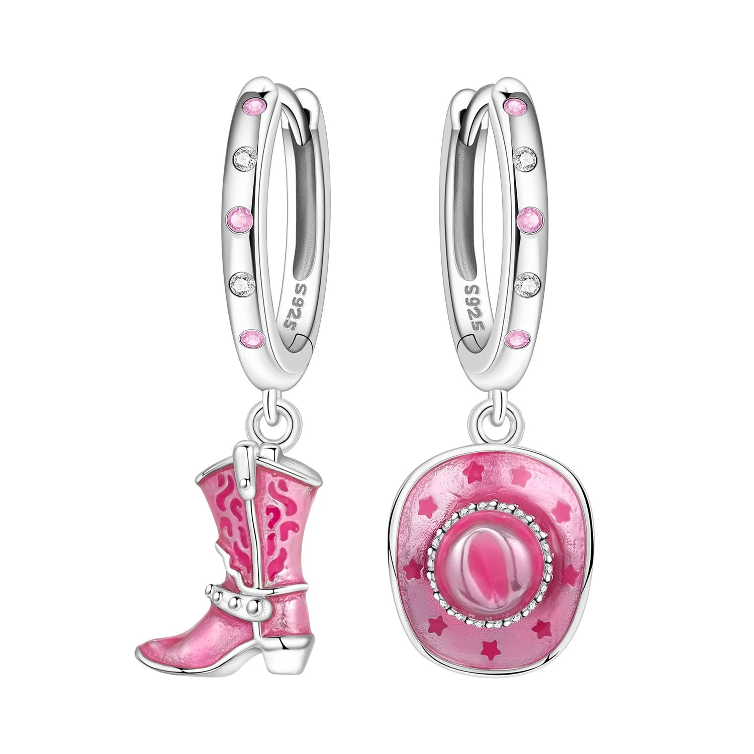 PANPOKI 925 Sterling Silver Asymmetric Design Earring Key Lock Earrings Drop Earrings For Women Party Gifts Trendy Jewelry